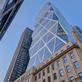 business center with skyscrapers